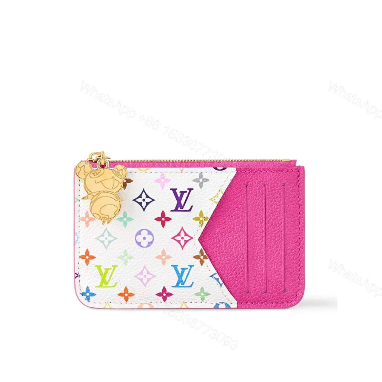 LOUIS VUITTON X MURAKAMI ROMY CARD HOLDER KAWAII PINK 12CM M14155 — view 1