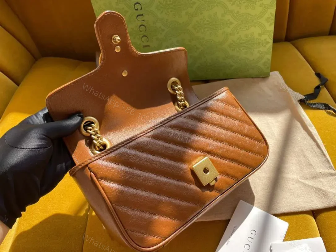 View 5 of Gucci Marmont Women’s Handbag Super Brown Smooth Leather 22cm