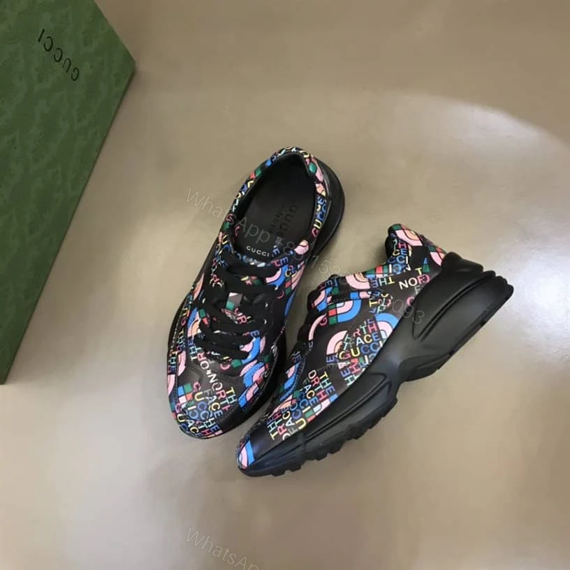 View 5 of Gucci x The North Face Rhyton Low Top Sneakers In Black – GC126