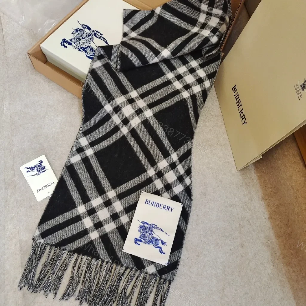 View 4 of Patterned Luxury Throw: Plaid Plush Fringe Scarves