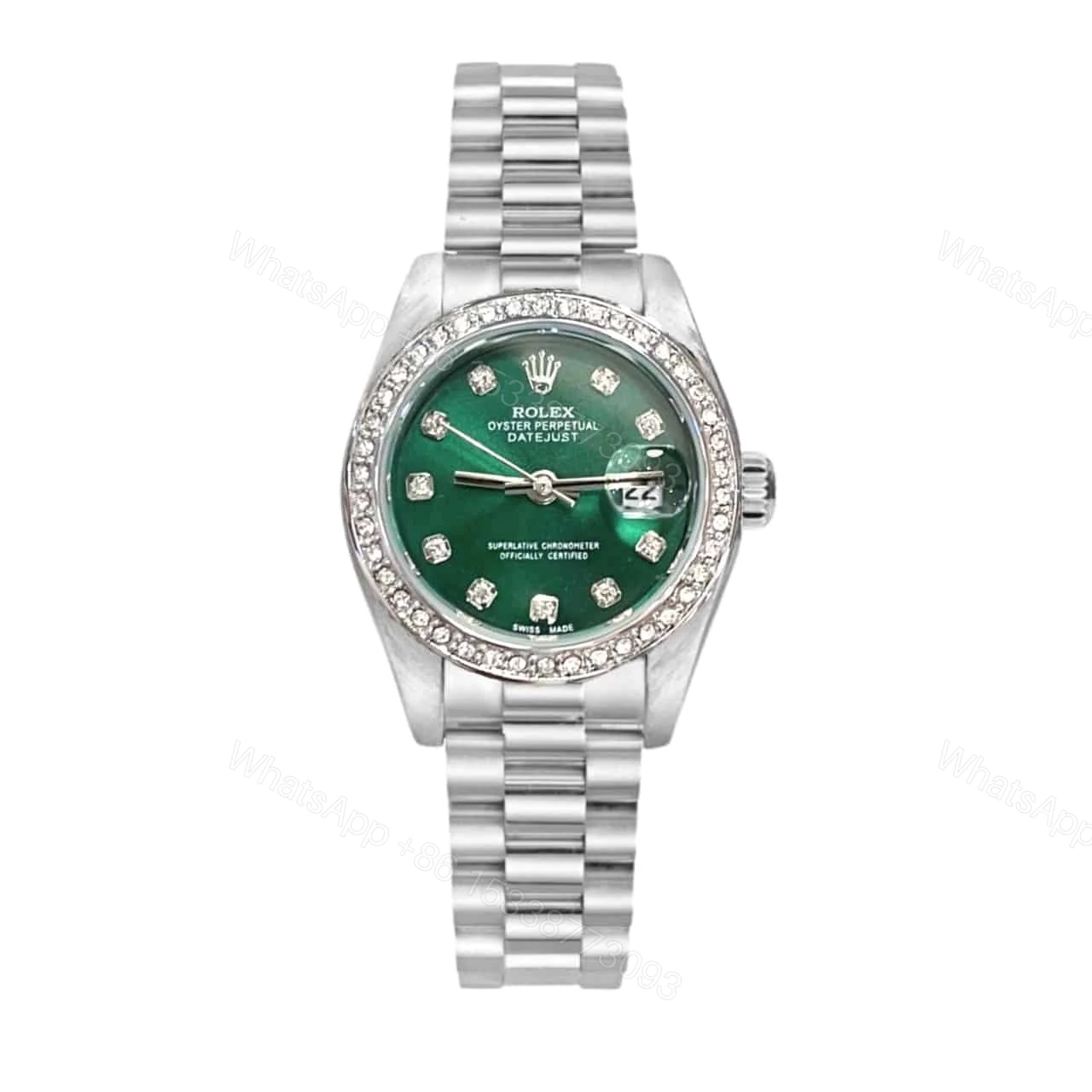 Rolex Lady Datejust 28 Silver Jubilee Diamond Dial In Green 31Mm — view 1