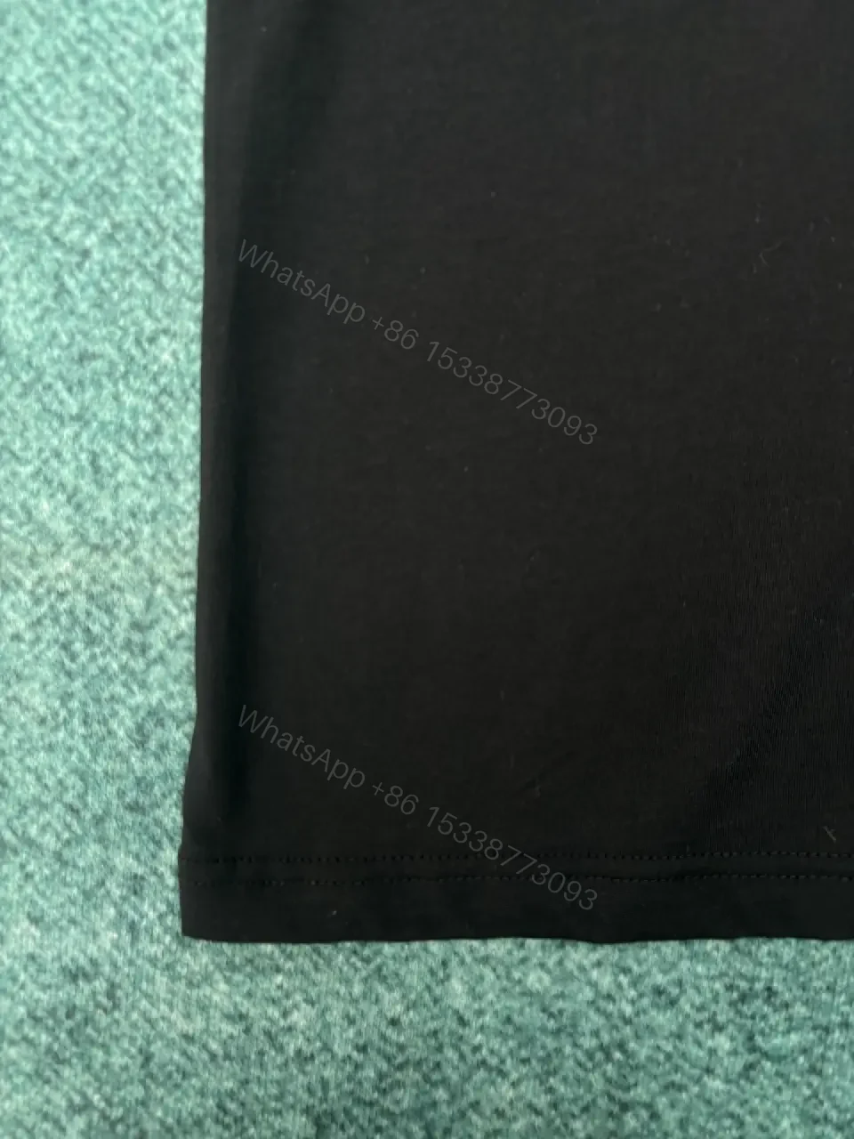 View 9 of Black Cotton Jersey T-shirt Mint-Green Burberry Logo Short Sleeve Tee