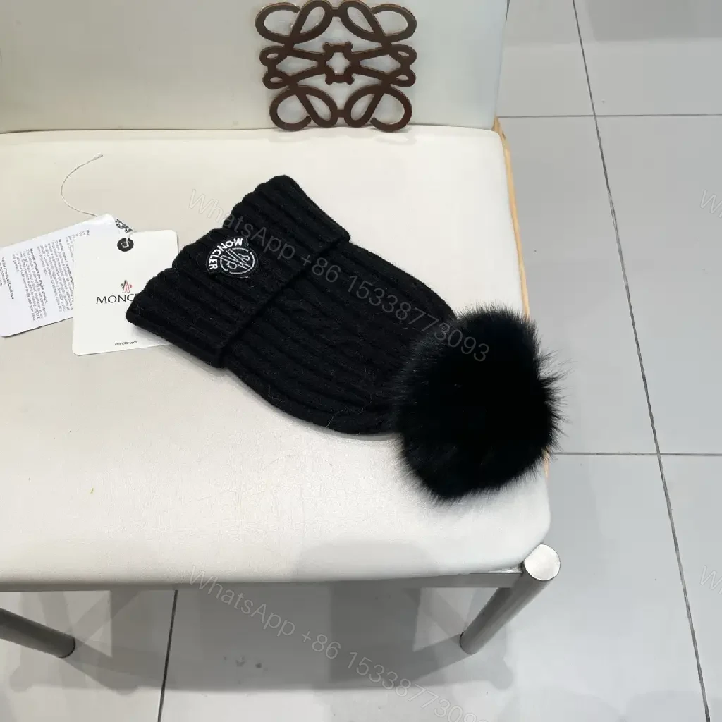 View 5 of Lux Knit Beanie with Fur Pom – Warmth & Luxe Streetwear