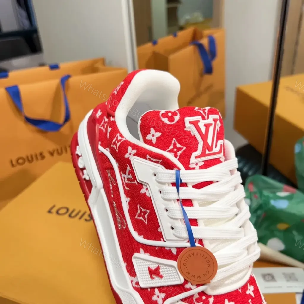 View 5 of Patterned Luxe Sneakers with Signature LV Motif - Bold, Modern Chic