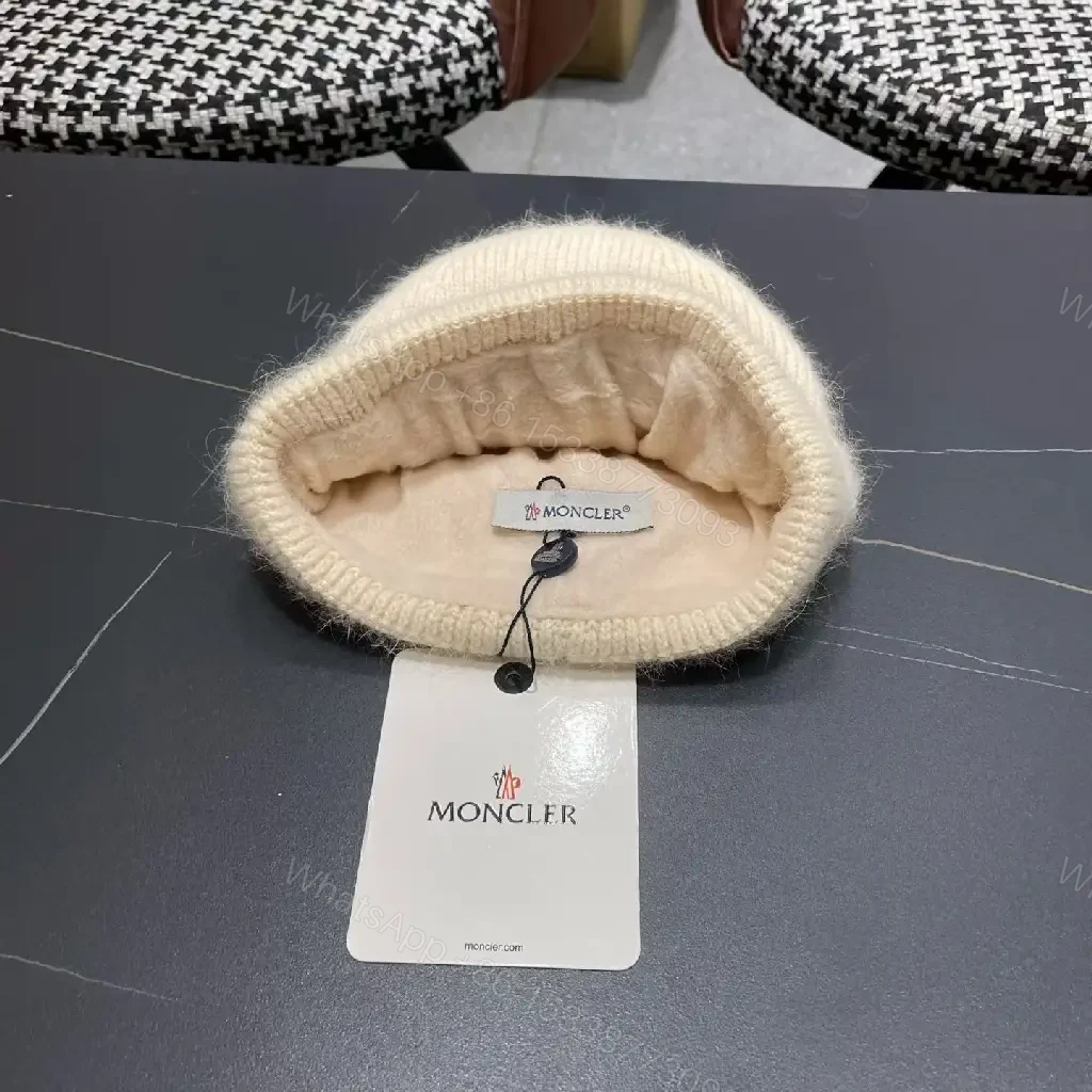 View 7 of Cream Knit Beanie Mid-Citified Emblem Cozy Luxury Beanie
