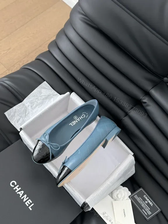 View 3 of Blue Luxe Flat: Subtle Shine Toe Cap - Everyday Chic Footwear