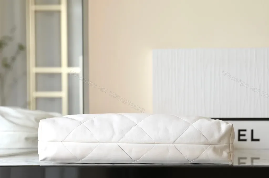 View 6 of White Quilted XL Chain Bag: Modern Luxury Everyday Versatility