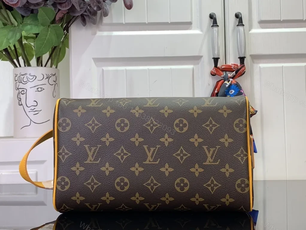 View 2 of Bold Monogram Compact Luxury Bag: Yellow Trim, Monogram Canvas, Crossbody Ready