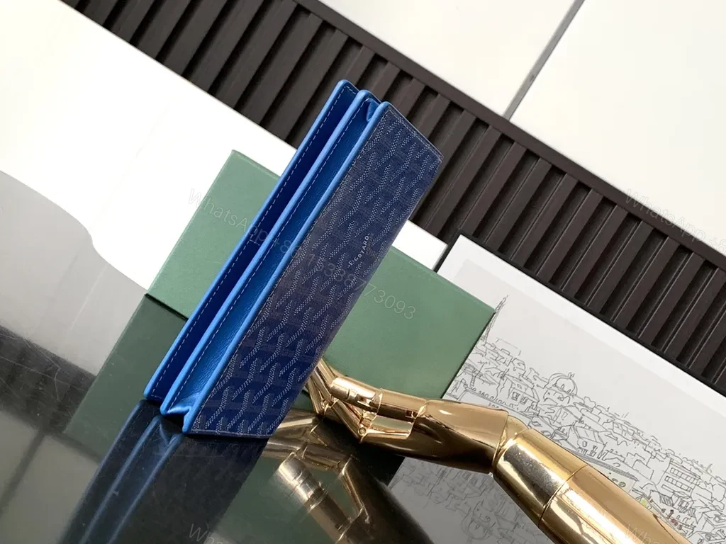 View 4 of Blue Goyard-Inspired Wallet: Patterned Long Wallet, Everyday Premium