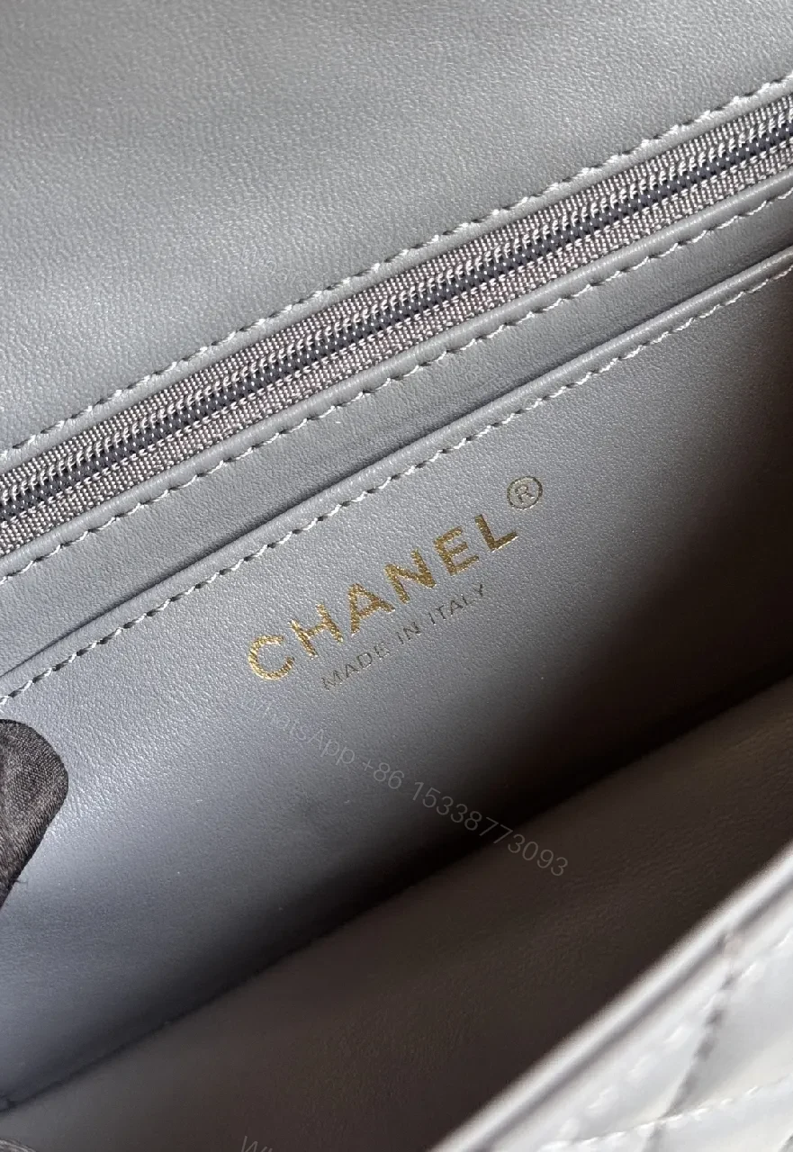 View 2 of Soft-Gray Quilted Leather Bag: Timeless Chic, Everyday Luxury