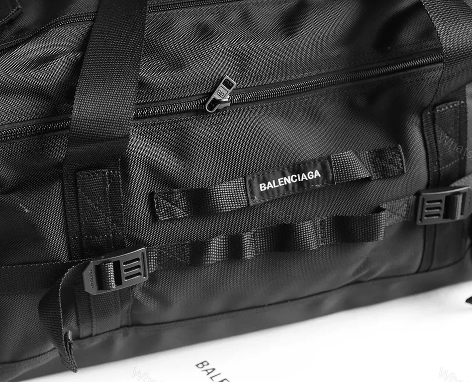 View 7 of Balenciaga Black Leather Bold Travel Duffel â€” Premium Cabin Bag