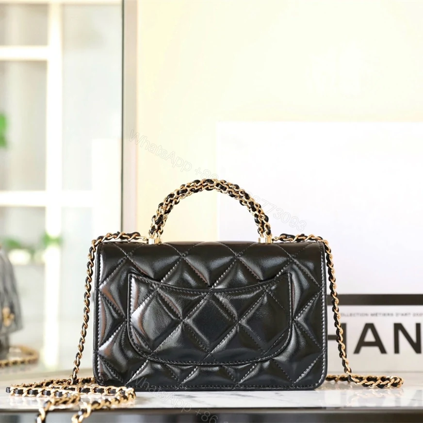 View 2 of 高仿Chanel*24B系列AS4166小羊皮郵差包黑色免檢版
