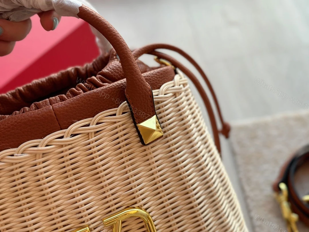 View 7 of VALENTINO GARAVANI WO VLOGO SMALL WICKER BASKET BAG BEIGE 25CM XW2B0K41YMP 43S