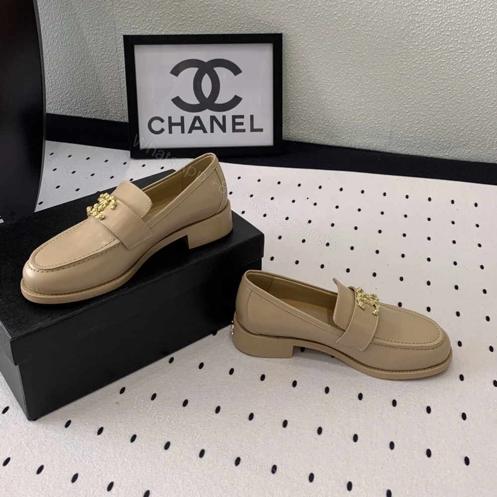 View 8 of 高仿Chanel*24S系列G45663D牛皮革樂福鞋沙色3CM免檢版