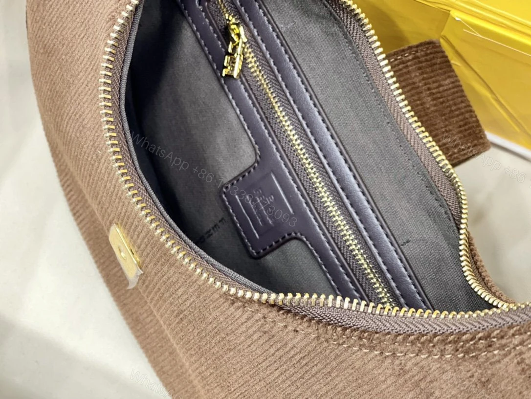 View 5 of Fendi Brown Suede Croissant-Bag