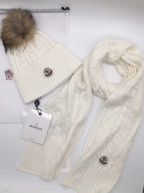 View 3 of Charcoal Wool Knit Beanie & Scarf Set â€“ Luxury Winter Warmth