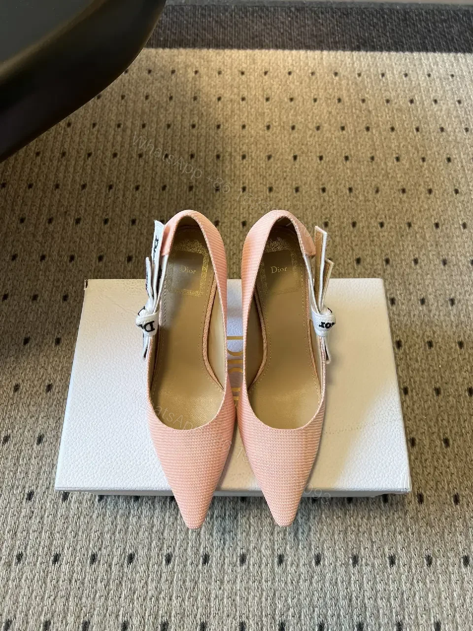 View 7 of Soft Pink Slingback Pumps with Ribbon Detail