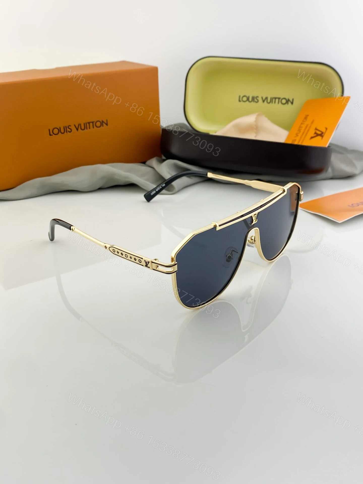 View 2 of Louis Vuitton Aviator Men’s Sunglasses Gold-Black