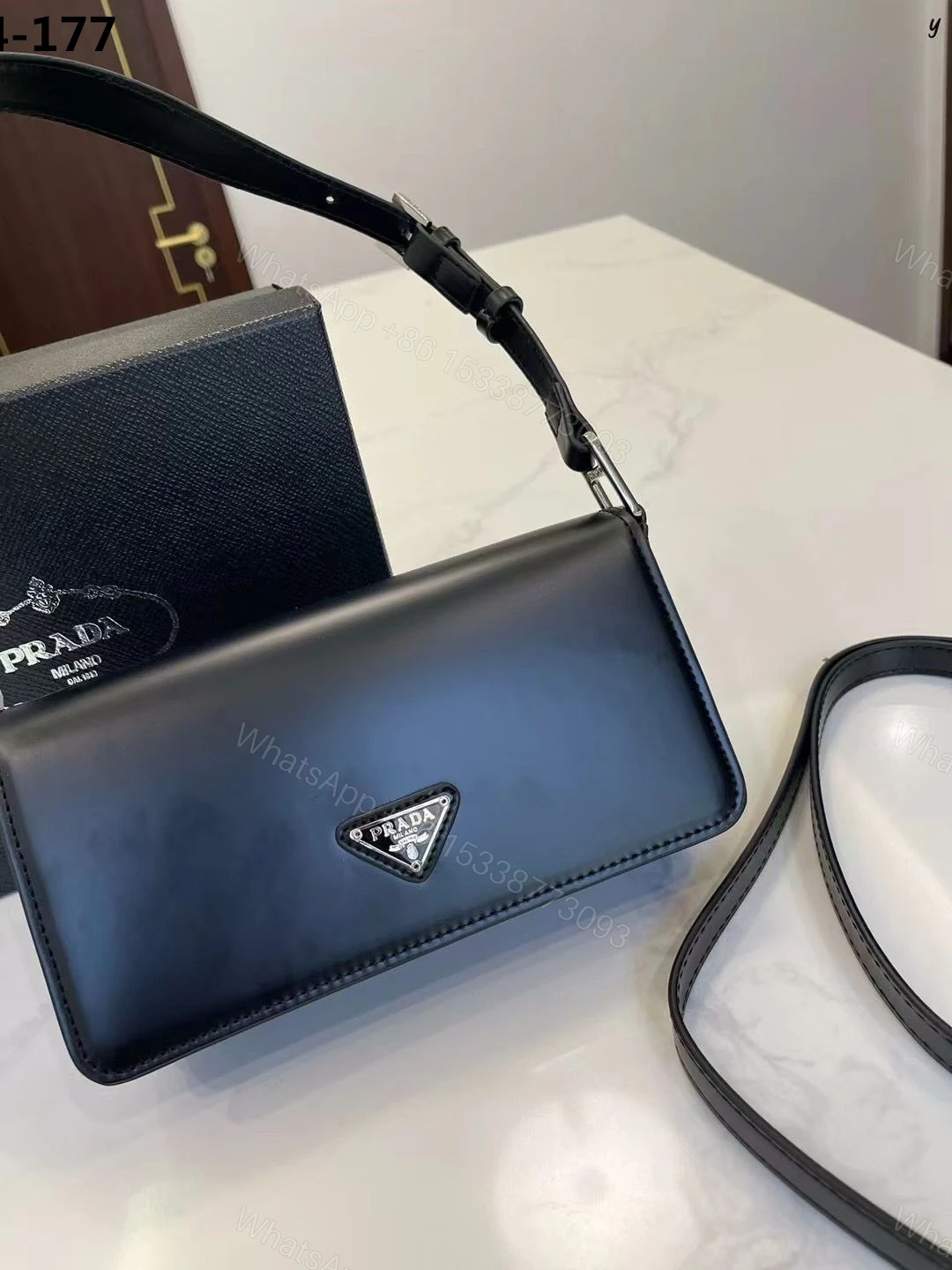 View 2 of PRADA BRUSHED PRADA FEMME BAG BLACK 22CM