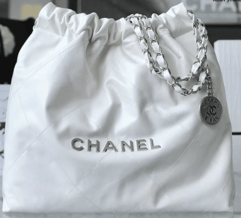 View 2 of Chanel 22 Handbag White With Silver 42Cm AS3261