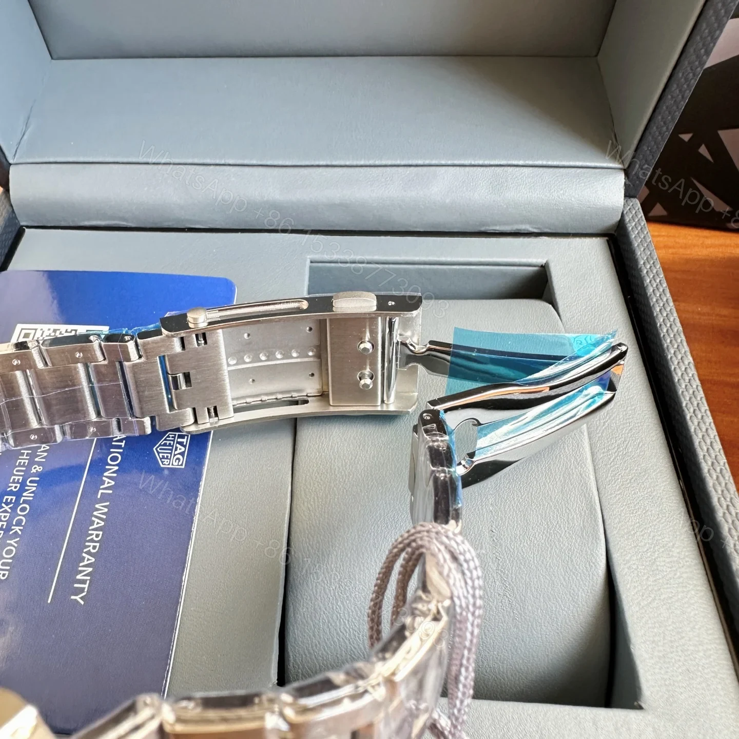 View 6 of TAG Heuer Aquaracer Automatic Watch 43MM Blue Wave Dial Ceramic Bezel Stainless Steel Bracelet Premium Edition TAG-AQUA-WAVE-BLU-43