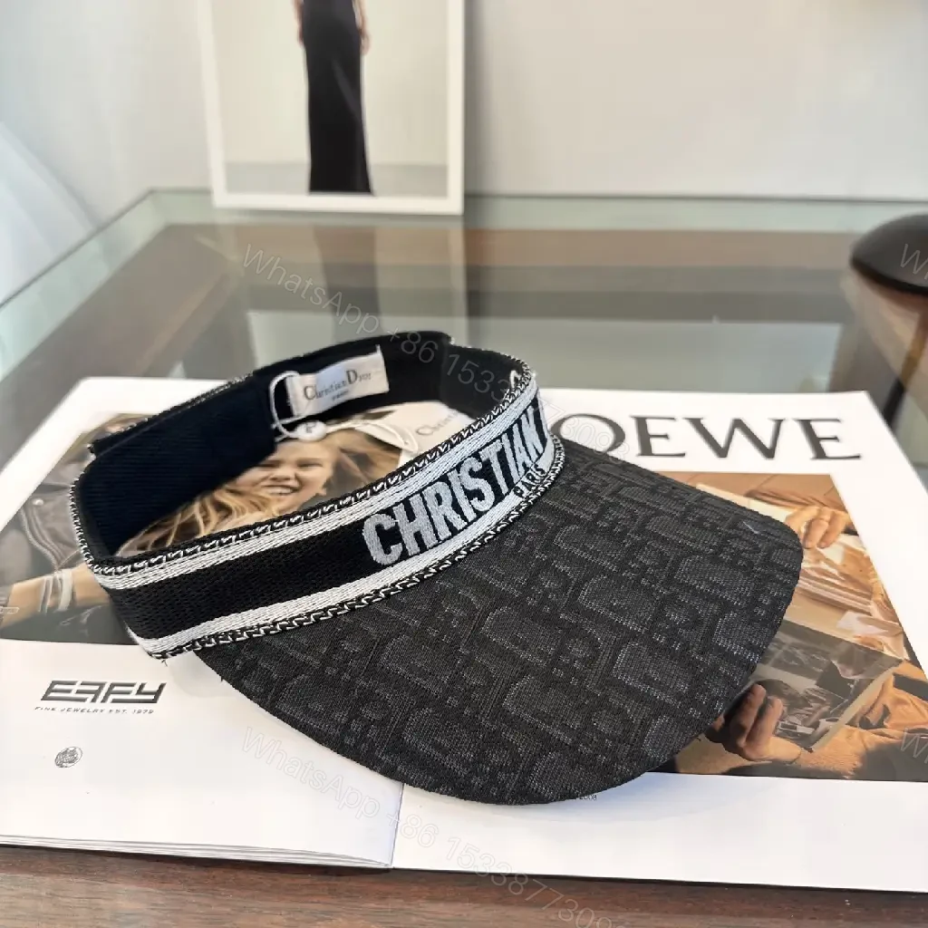 View 10 of Black Textured Visor Cap with Geometric Pattern and Embroidered DIOR