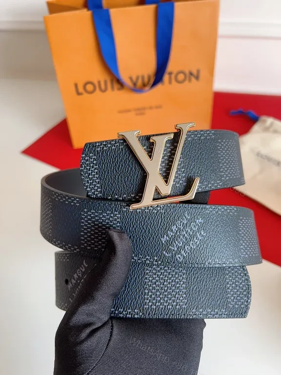 View 3 of Structured LV Monogram Belt: Subtle Luxury Belt