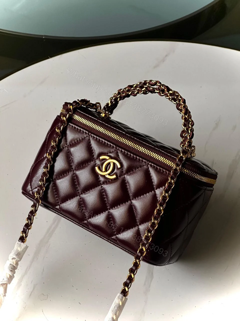 Chanel Black Matlasse Coco Lambskin Leather Vanity Bag — view 1