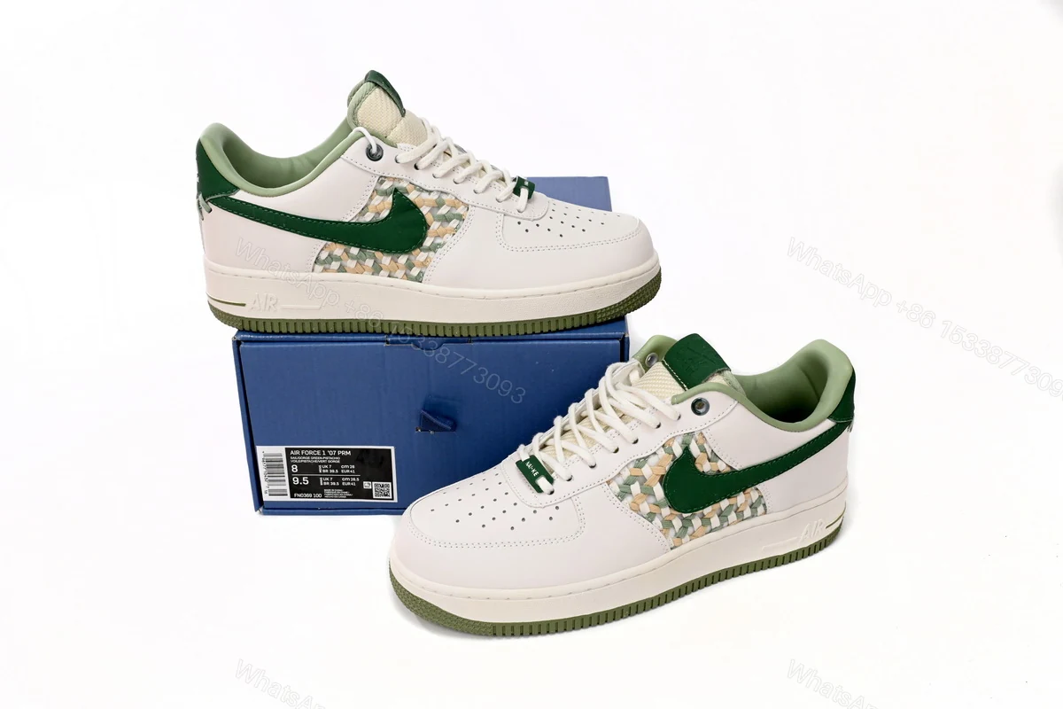 Nike Air Force 1 Low '07 Premium NAI-KE Bamboo Weave Sail Gorge Green FN0369-100 — view 2