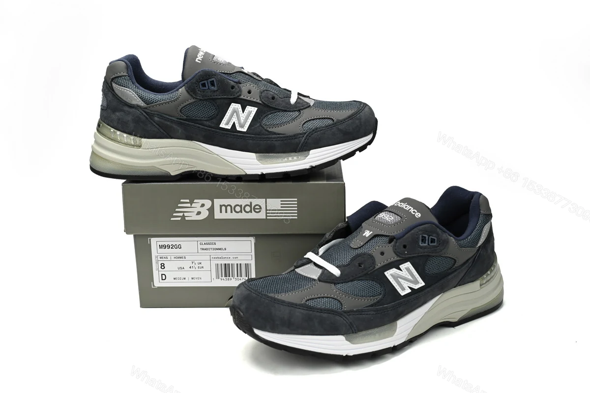 New Balance 992 White, black, and gray M992GG — view 2