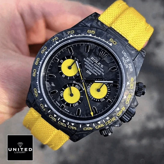 View 5 of Rolex Daytona DiW NTPT Carbon 46490 Lemon Edition Replica