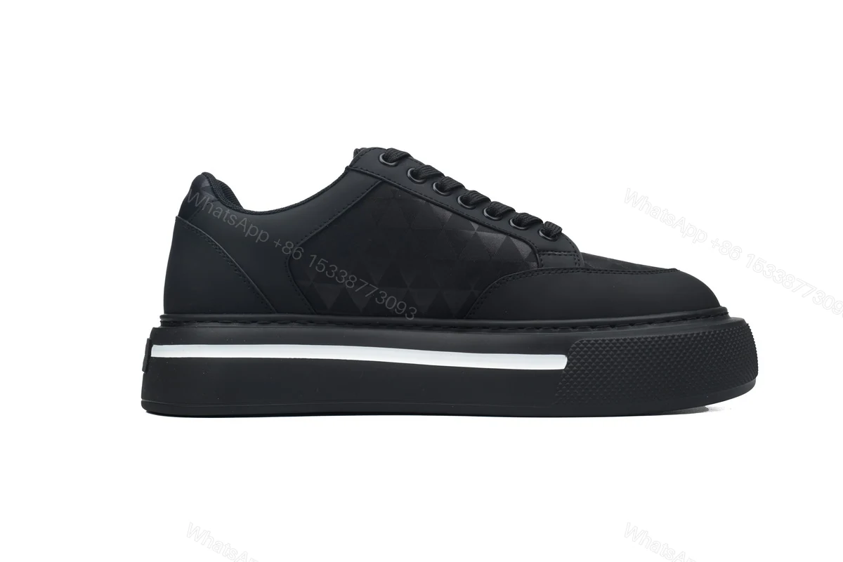 View 6 of Prada Platform Sneakers Black Plaid