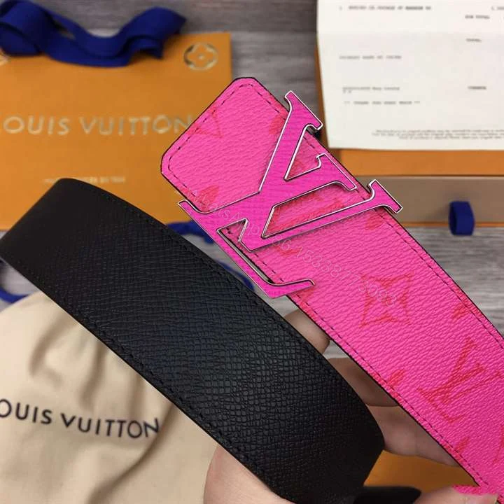 View 9 of LOUIS VUITTON INITIALES 40MM REVERSIBLE BELT PINK – B81
