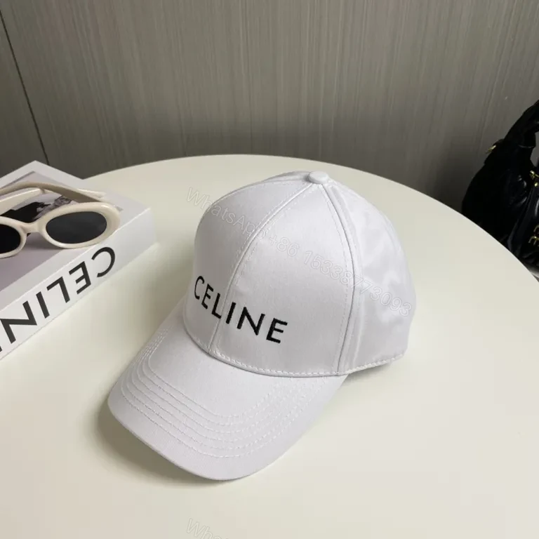 View 7 of Minimalist White CELINE Cap: Luxury Baseball Hat with Subtle Branding