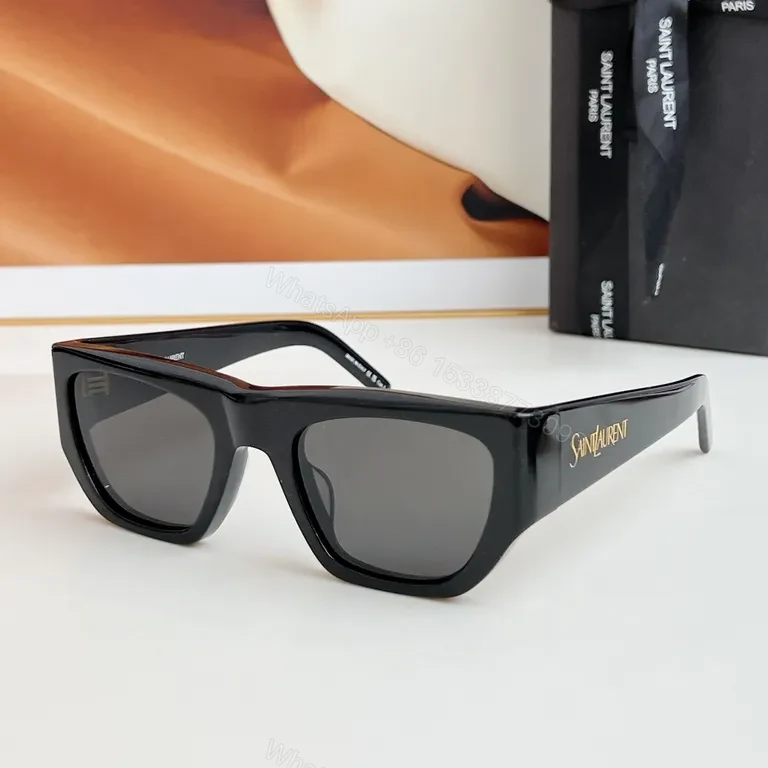 View 8 of Black Acrylic Cat-Eye Sunglasses | Luxe Saint Laurent-Inspired Comfort