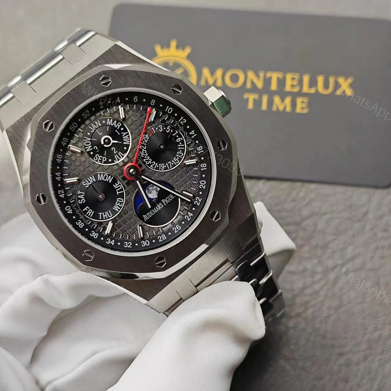 View 10 of Replica Audemars Piguet Royal Oak Perpetual Calendar Gray 26609TI.OO.1220TI.01