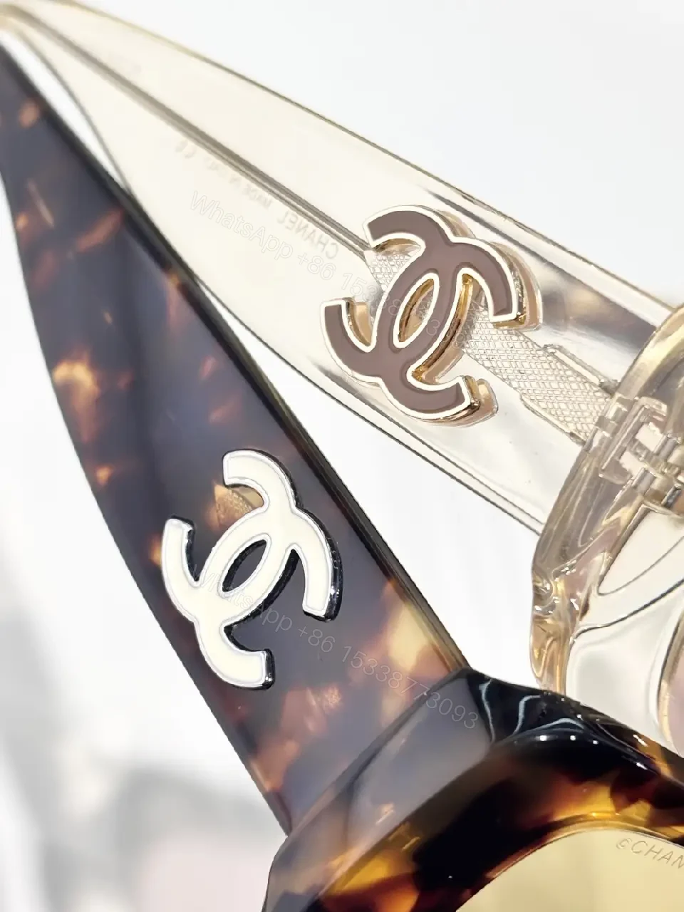 View 3 of Translucent Frame Sunglasses with Rose Lenses, Signature Luxe