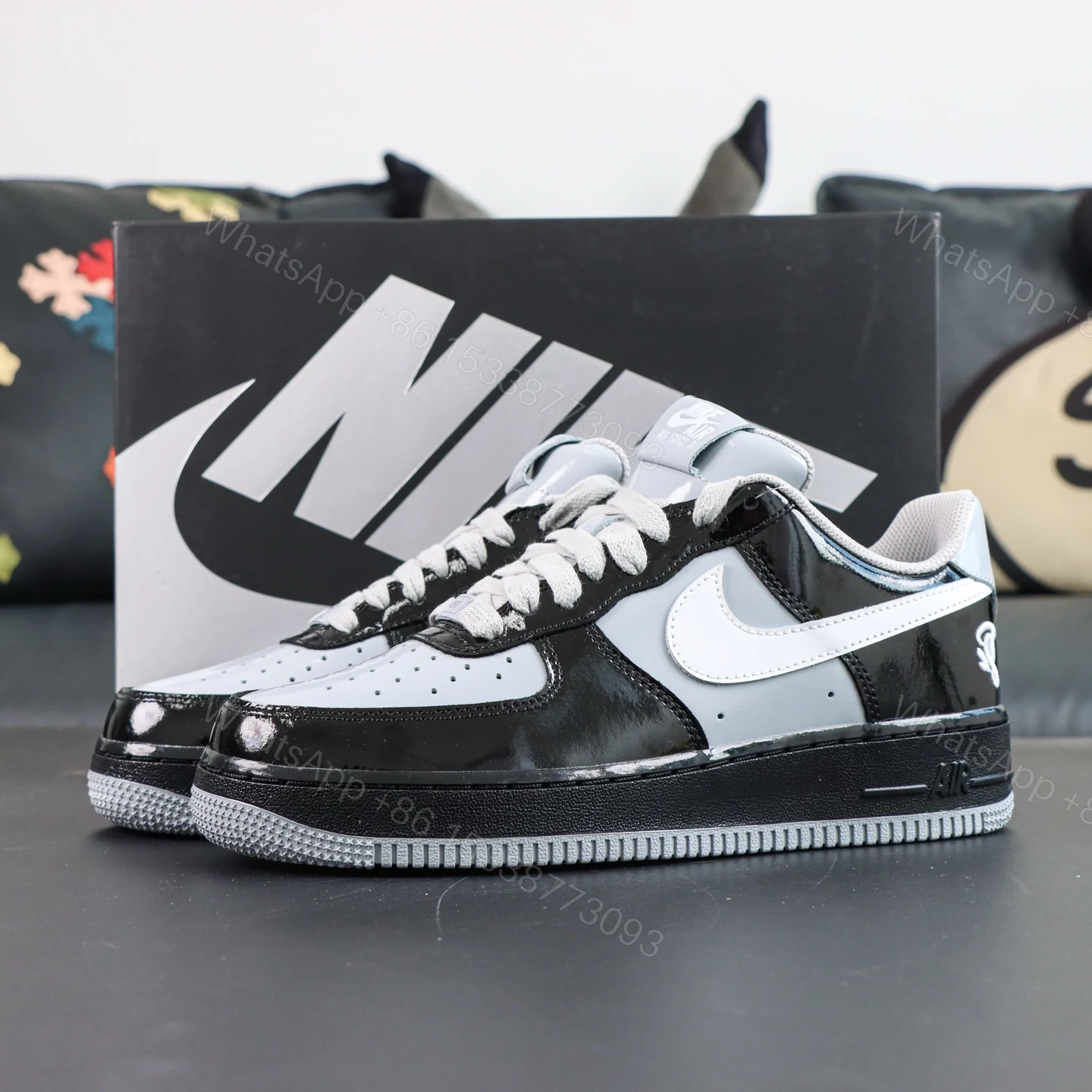 Central Cee x Air Force 1 Low Black White Grey — view 1