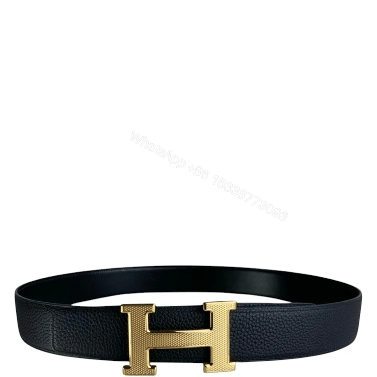 HERMES’S BELT TOGO SWIFT GOLD BUCKLE BLACK 38MM — view 1