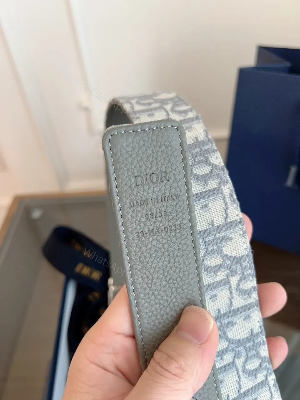 View 8 of Textured Texture Belt with Signature Hardware, ModernLuxury Belt