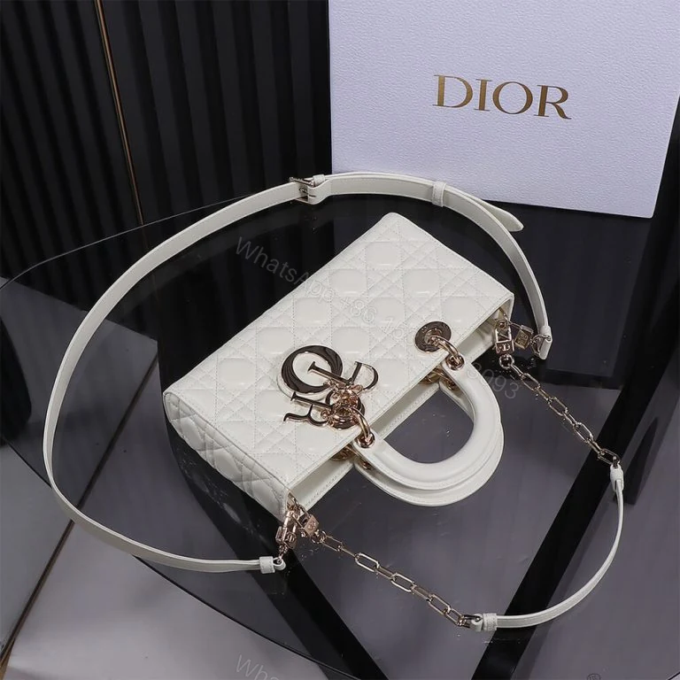 View 5 of Dior Medium White Lady D-Joy Bag