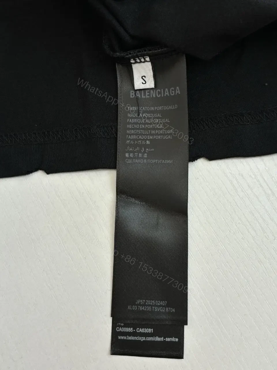 View 8 of Black Cotton Blend Tee - Bold Graphic, Luxury Streetwear, Relaxed Fit