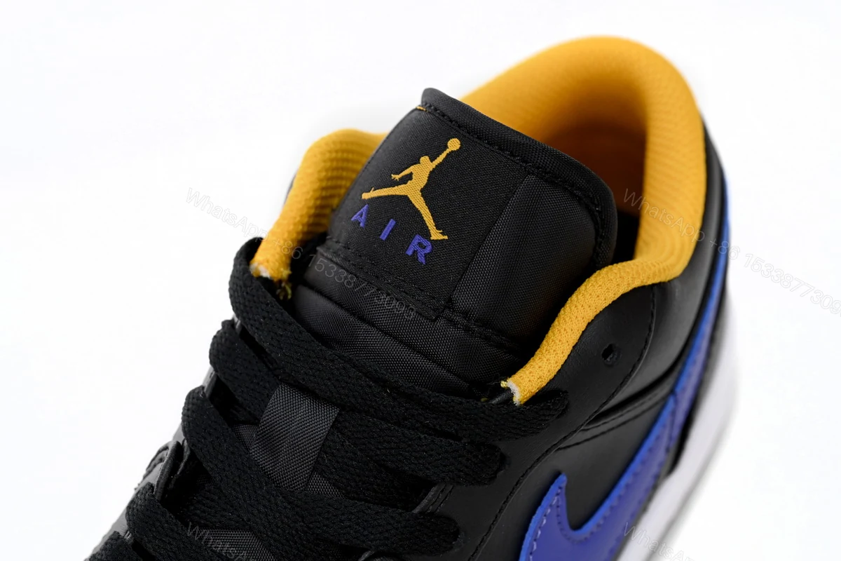 View 7 of Air Jordan aj1 Low Black Purple Yellow 553558-075