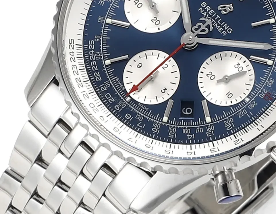 View 4 of Breitling Navitimer 1 B01 Chronograph – Blue Dial, Stainless Steel Bracelet, 43mm Case, Updated B01 Movement