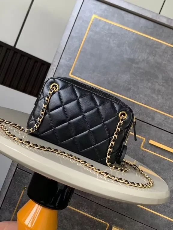View 3 of Quilted Leather Bag â€“ Black, Lambskin, Classic Chic, Versatile Carry