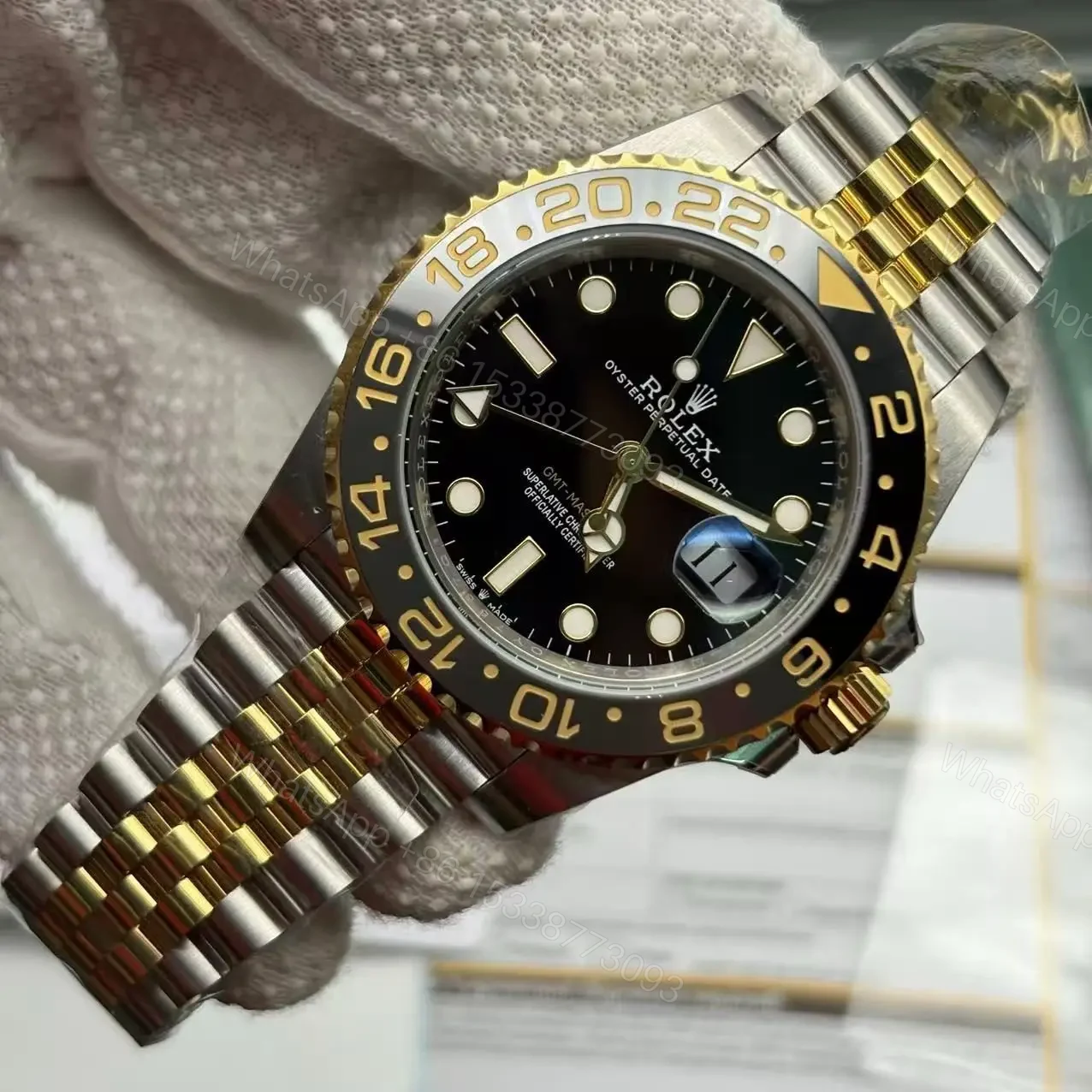 View 7 of 2023 GMT-Master 2 Silver Gold Replica Clone Watch