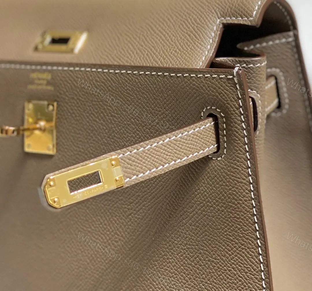 View 5 of HN 25 bag in Etoupe Epsom leather with gold hardware