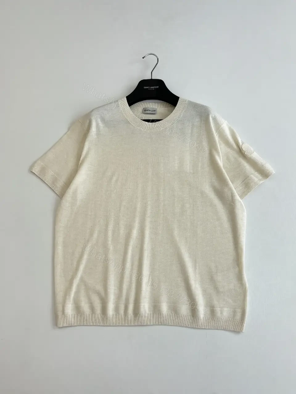 View 5 of White Cotton Minimalist Soft Texture T-Shirt