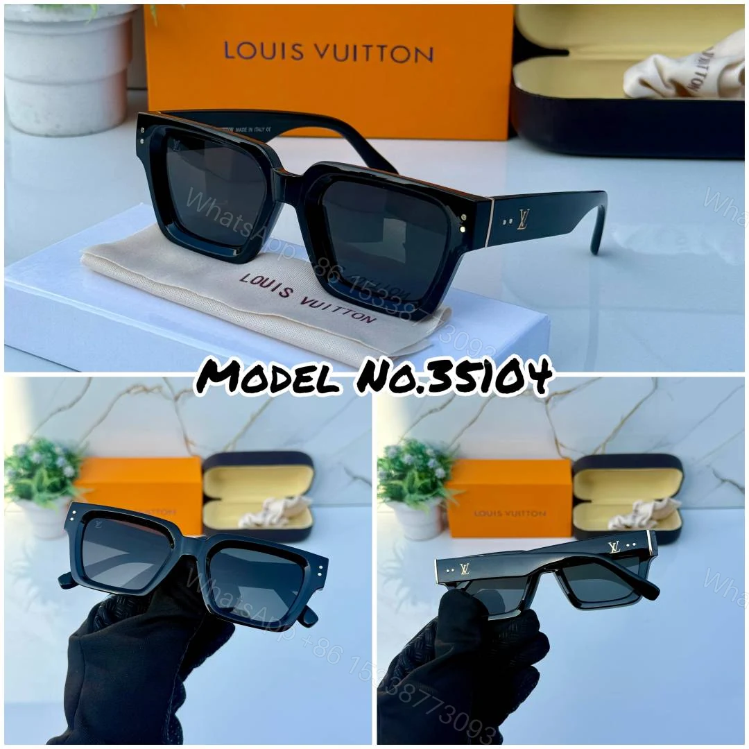 View 2 of First Copy Louis Vuitton Black Square Frame Men’s Sunglasses