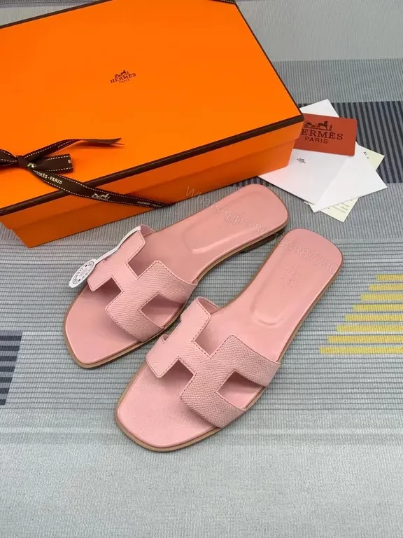 View 4 of Soft Pink Hermes Oran Slides: All-Day Comfort Sandals